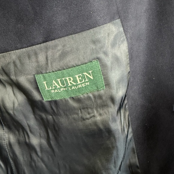 Lauren Ralph Lauren Blazer Mens 44L Navy Blue Faux Suede Sport‎ Coat Fox Lined - Picture 7 of 8